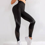 Sport Leggings "Iva"- mit hohem Bund und stylischem Lasercut - GYMAHOLICS