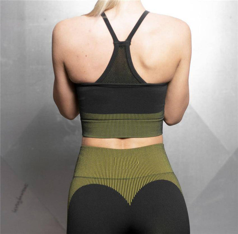 Fitness Set "Radi", 2-teilig - Leggings & Mesh-Top - GYMAHOLICS