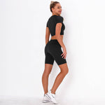 Fitness Set "Juna" - Crop Top & Biker Shorts - GYMAHOLICS