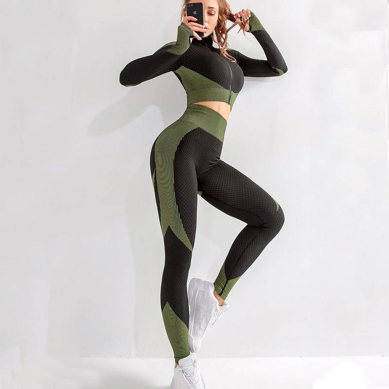 Fitness Set "Jama", 2-teilig - Jacke mit Reißverschluss & Leggings - GYMAHOLICS